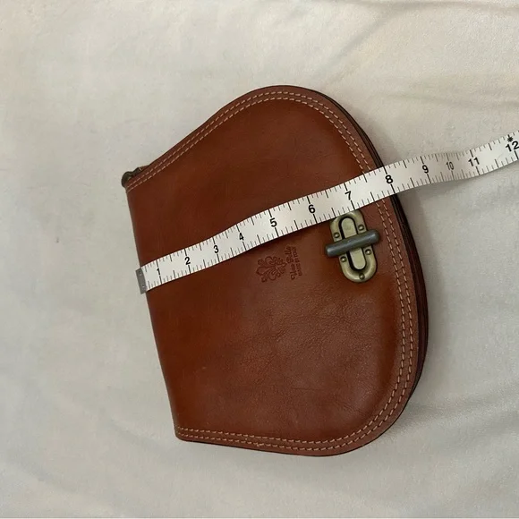 Vintage genuine Italian leather Crossbody flap Bag 51169 - Picture 11 of 12